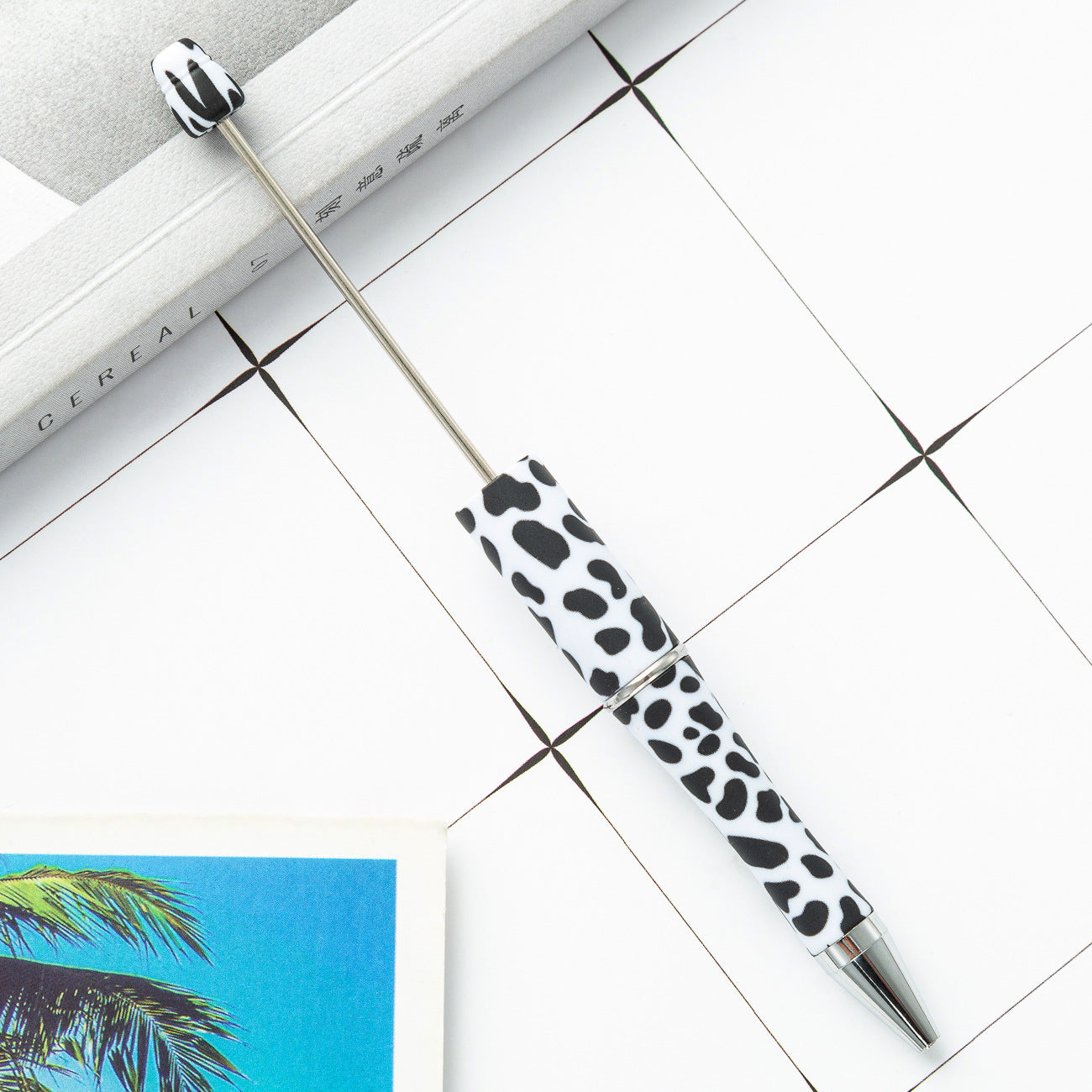 Wholesale 1000pcs Beadable Pens Cow Print Leopard Print Christmas Plastic Pen DIY for Beaded